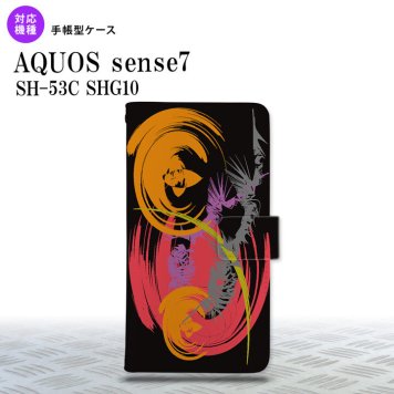 sense7 sense7 手帳型スマホケース カバー アート 黒 2022年 11月発売 nk-004s-sens7-dr1262