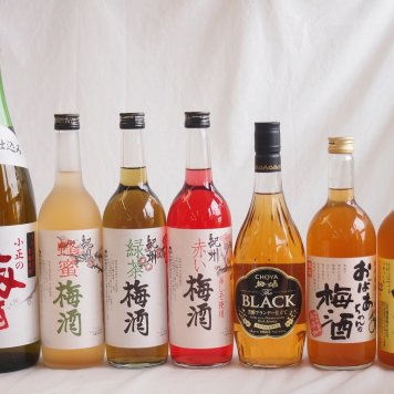 豪華梅酒7本セット(おばあちゃんの梅酒 芋焼酎仕込五代梅酒(鹿児島) 青梅使用小正の梅酒(鹿児島) 赤しそ赤い梅酒(和歌山) 芳醇ブランデー仕立チョーヤ梅酒 蜂蜜梅酒(和歌山) 緑茶梅酒(和歌山)) 720ml×6本 1800ml×1本
