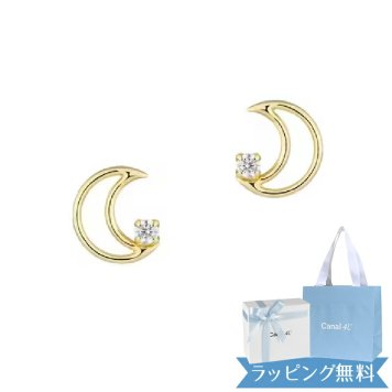 カナル4℃ ピアス K10イエローゴールド 月モチーフ
