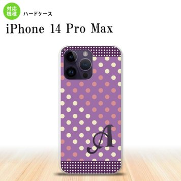 iPhone14 ProMax iPhone14 Pro Max スマホケース 背面ケース ハードケース ドット 水玉 C 紫 ピンク +アルファベット 2022年 9月発売 nk-i14pm-1652i