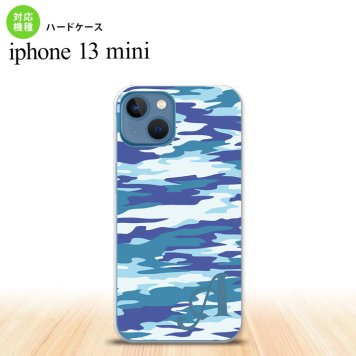 iPhone13mini iPhone13 mini ケース ハードケース タイガー 迷彩 B 青 +アルファベット  nk-i13m-1168i