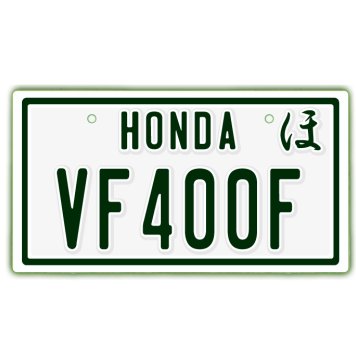 なんちゃって単車プレート【HONDA・VF400F】ナンバープレート　バイク　二輪　オートバイ　グッズ　アクセサリー　雑貨 インテリア アイテム プレゼント ギフト バイク好き 旧車 走り屋 ギア パーツ メンテナンス ファッション お洒落 オブジェ