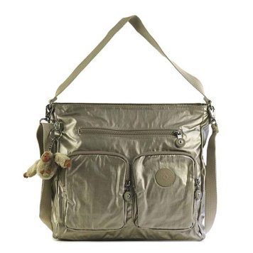 キプリング Kipling ショルダーバッグ K17316 L34 TASMO タスモ 2way 斜めがけバッグ METALLIC PEWTER メタリックベージュゴールド系