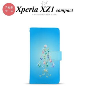 【手帳型 スマホ カバー ケース】【SO02K】【エクスペリア XZ1】手帳型 ケース SO-02K スマホ カバー Xperia XZ1 Compact エクスペリア ツリーイヤリング 青 nk-004s-so02k-dr633【メール便送料無料】