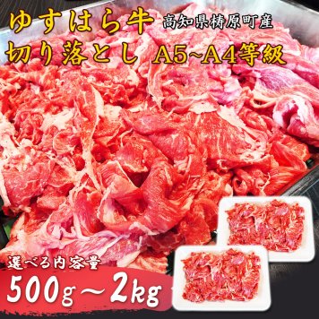 【雲の上の牧場 ゆすはら牛】牛肉 切り落とし メガ盛り 小分け 500g 1kg 2kg 高知県産 国産和牛 和牛 高知産 すき焼き しゃぶしゃぶ 牛丼 肉じゃが カレー お取り寄せ 大容量 四国カルスト 梼原産 雲の上の牧場で育ったゆすはら牛 【ヤマトクール便・送料無料】