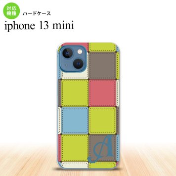 iPhone13mini iPhone13 mini ケース ハードケース パッチワーク ミックスG 緑 +アルファベット  nk-i13m-1677i