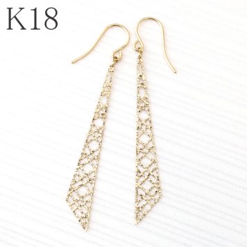 【存在感あり☆】18k 18金 フック ロングピアス レディース 【ギフトボックス付き】アクセサリー 誕生日プレゼントに 18k 18金 フック ロングピアス レディース ラッピング無料