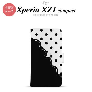【手帳型 スマホ カバー ケース】【SO02K】【エクスペリア XZ1】手帳型 ケース SO-02K スマホ カバー Xperia XZ1 Compact エクスペリア ドット・レース 黒 nk-004s-so02k-dr344【メール便送料無料】