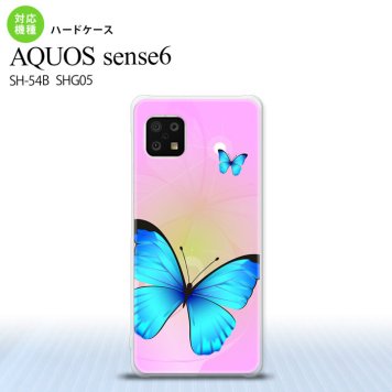 SH-54B SHG05 AQUOS sense6 スマホケース ハードケース バタフライ 蝶 B ピンク メンズ レディース nk-sens6-211