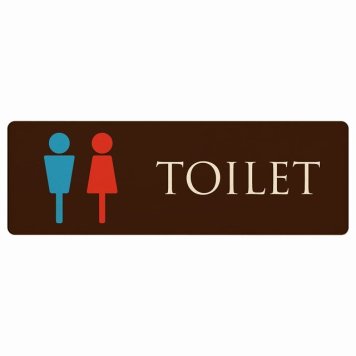 トイレ プレート 木製 男女マーク ブラウン＆カラー 長方形 18x6cm ドア サインプレート ピクトサイン トイレマーク表示 案内 注意 施設 御手洗 TOILET おしゃれ シンプル 安全対策