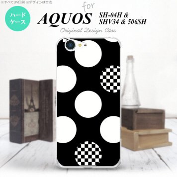 【SH04H】【スマホケース/スマホカバー】【アクオス ゼータ】SH04H スマホケース AQUOS ZETA SH04H カバー アクオス ゼータ 水玉A 黒×白 nk-sh04h-1111【メール便送料無料】