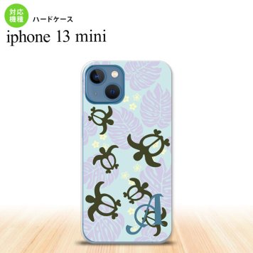 iPhone13mini iPhone13 mini ケース ハードケース ホヌ 小 青 +アルファベット  nk-i13m-1468i