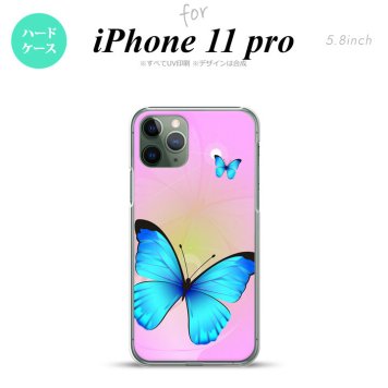 iPhone11Pro iPhone11 Pro スマホケース ハードケース バタフライ 蝶 B ピンク メンズ レディース nk-i11p-211