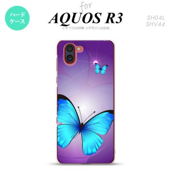 SH-04L SHV44 R3 AQUOS R3 スマホケース カバー バタフライ 蝶 B 紫 nk-r3-213