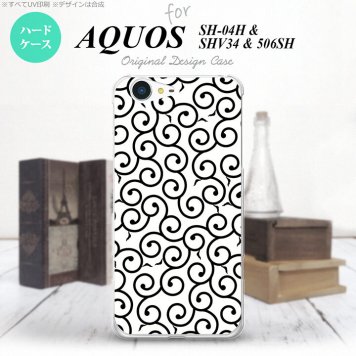【SH04H】【スマホケース/スマホカバー】【アクオス ゼータ】SH04H スマホケース AQUOS ZETA SH04H カバー アクオス ゼータ 唐草 白×黒 nk-sh04h-1133【メール便送料無料】