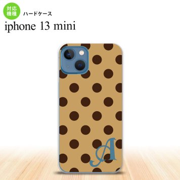 iPhone13mini iPhone13 mini ケース ハードケース ドット 水玉 B 茶 黒茶 +アルファベット  nk-i13m-102i