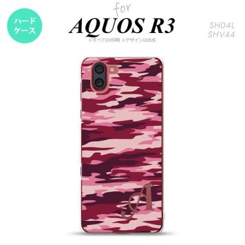 SH-04L SHV44 R3 AQUOS R3 スマホケース カバー タイガー 迷彩 B ピンク +アルファベット nk-r3-1163i