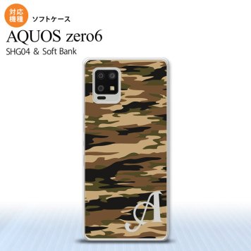 SHG04 SHG04 ZERO6 AQUOS zero6 スマホケース ソフトケース タイガー 迷彩 A 茶 +アルファベット メンズ レディース nk-zero6-tp1170i