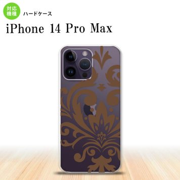 iPhone14 ProMax iPhone14 Pro Max スマホケース 背面ケース ハードケース ダマスク D 茶 2022年 9月発売 nk-i14pm-1036