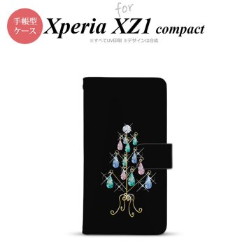 【手帳型 スマホ カバー ケース】【SO02K】【エクスペリア XZ1】手帳型 ケース SO-02K スマホ カバー Xperia XZ1 Compact エクスペリア ツリーイヤリング 黒 nk-004s-so02k-dr631【メール便送料無料】