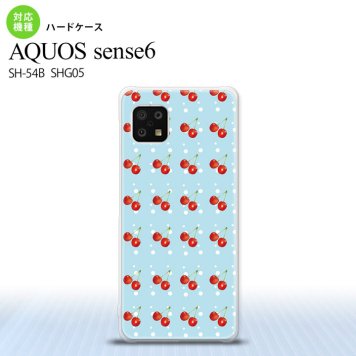 SH-54B SHG05 AQUOS sense6 スマホケース ハードケース さくらんぼ チェリー 青 メンズ レディース nk-sens6-177