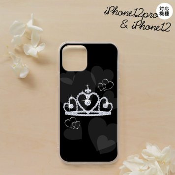 iPhone12/iPhone12pro iPhone12 / iPhone12pro スマホケース ソフトケース クラウン 黒 メンズ レディース nk-i12-tp603