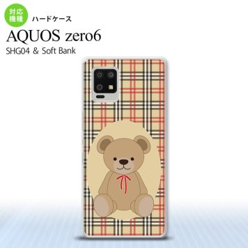 SHG04 SHG04 ZERO6 AQUOS zero6 スマホケース ハードケース くま チェック 茶 赤 メンズ レディース nk-zero6-752