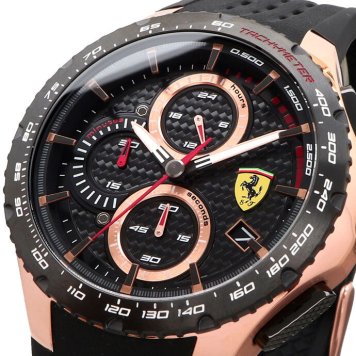 Scuderia Ferrari 腕時計 スクーデリア フェラーリ 時計 ウォッチ ピスタ クロノグラフ Pista Chronograph メンズ ローズゴールド×ブラック 0830728 海外モデル [並行輸入品] 誕生日 プレゼント ギフト 入学祝い 社会人 新生活 母の日 父の日
