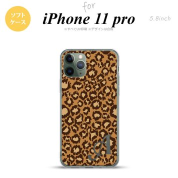 iPhone11Pro iPhone11 Pro スマホケース ソフトケース 豹柄 B 茶 +アルファベット メンズ レディース nk-i11p-tp898i