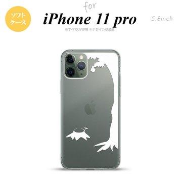 iPhone11Pro iPhone11 Pro スマホケース ソフトケース 切り株 白 メンズ レディース nk-i11p-tp199