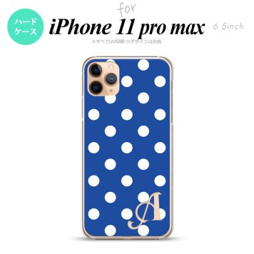 iPhone11ProMax iPhone11pro max スマホケース ハードケース ドット 水玉 B 青 +アルファベット メンズ レディース nk-i11pm-837i