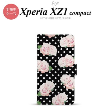 【手帳型 スマホ カバー ケース】【SO02K】【エクスペリア XZ1】手帳型 ケース SO-02K スマホ カバー Xperia XZ1 Compact エクスペリア バラ柄 黒 nk-004s-so02k-dr786【メール便送料無料】