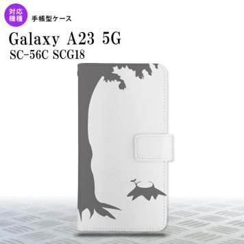 Galaxy A23 GalaxyA23 手帳型スマホケース カバー 切り株 グレー 2022年 10月発売 nk-004s-a23-dr198