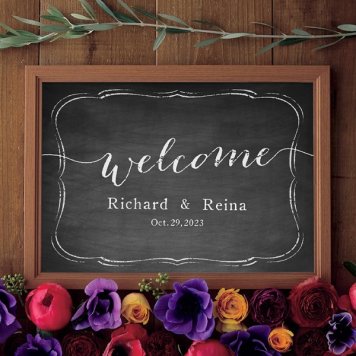 ブラックボードスタイルウェルカムボード Design.15結婚式 披露宴 ウェディング ウエルカムスペース おしゃれ 黒板 ブラックボード チョークボード