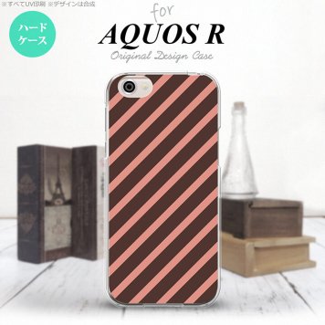 【SH03J】【スマホケース/スマホカバー】【アクオス R】SH03J スマホケース AQUOS R SH-03J カバー アクオス R ストライプ 茶×ピンク nk-sh03j-714【メール便送料無料】