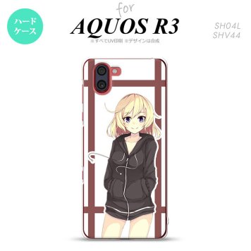 SH-04L SHV44 R3 AQUOS R3 スマホケース カバー 女の子 B 茶 nk-r3-1331