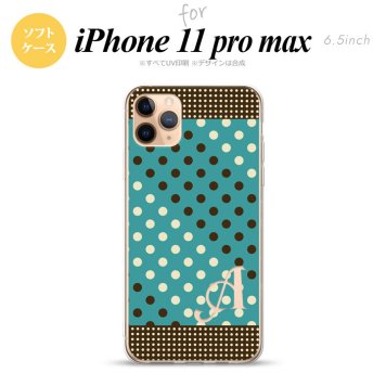 iPhone11ProMax iPhone11pro max スマホケース ソフトケース ドット 水玉 C 青緑 茶 +アルファベット メンズ レディース nk-i11pm-tp1654i