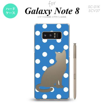 【SC01K】【スマホケース/スマホカバー】【ギャラクシー ノート8】SC01K スマホケース Galaxy Note8 SC-01K カバー ギャラクシー ノート8 猫 水玉水色 nk-sc01k-970【メール便送料無料】