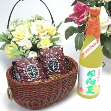 【贈り物限定】 爽やかな果肉の甘み日向夏みかんを使用　高千穂酒造　宮崎産日向夏みかん使用　日向夏　500ｍｌ　+オススメ珈琲豆（特注ブレンド200ｇ、ハッピーブレンド200ｇ）