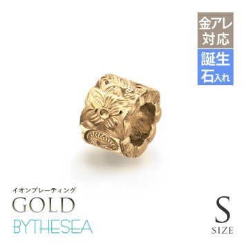 金属アレルギー対応 ペアペンダントトップ ハワイアンジュエリー 純チタン ゴールドカラー ペアペンダントトップ 誕生石 カットアウトチューブ Sサイズ Lサイズ チェーン別売り イオンプレーティング カップル プレゼント ハロウィン 【品番：TIP402SLP-Y】