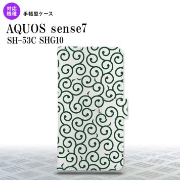 sense7 sense7 手帳型スマホケース カバー 唐草 クリア 緑 2022年 11月発売 nk-004s-sens7-dr1129