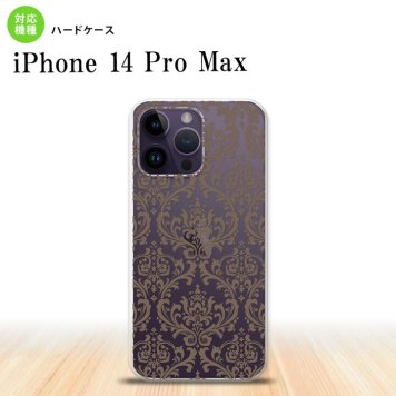 iPhone14 ProMax iPhone14 Pro Max スマホケース 背面ケース ハードケース ダマスク A クリア 茶 2022年 9月発売 nk-i14pm-461