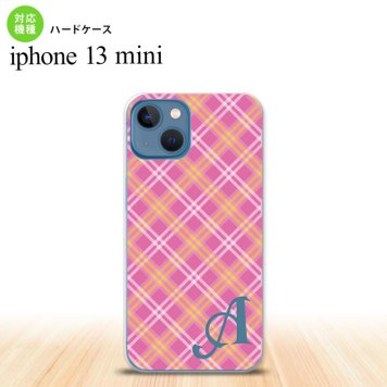 iPhone13mini iPhone13 mini ケース ハードケース チェック A ピンク +アルファベット  nk-i13m-433i