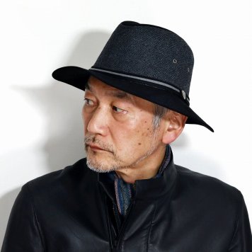 DORFMAN ハット PACIFIC 帽子 サファリハット 秋 冬 つば広 メンズ ドーフマンパシフィック ダウン サハリハット 中折れ ウールブレンド 中折れ帽子 紳士 ヘリンボーン スエード調 黒 ブラック 父の日 ギフト プレゼント クリスマス 敬老の日