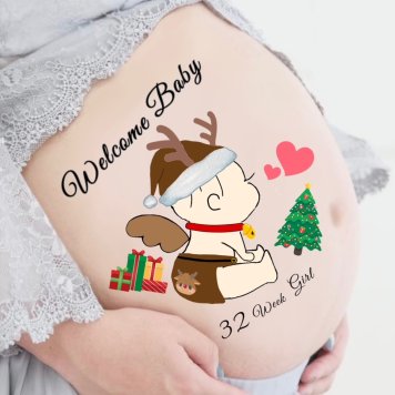 マタニティシール【送料無料】マタニティフォトシール マタニティペイントシール ベリーペイントシール welcome Baby タトゥーシール ボディシール 天使 羽 赤ちゃん 男の子 可愛い
