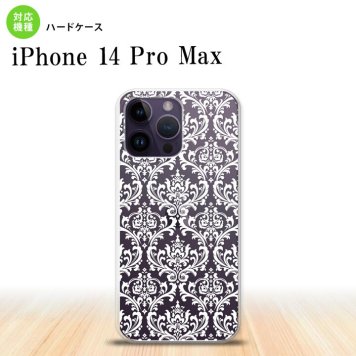 iPhone14 ProMax iPhone14 Pro Max スマホケース 背面ケース ハードケース ダマスク A クリア 白 2022年 9月発売 nk-i14pm-458