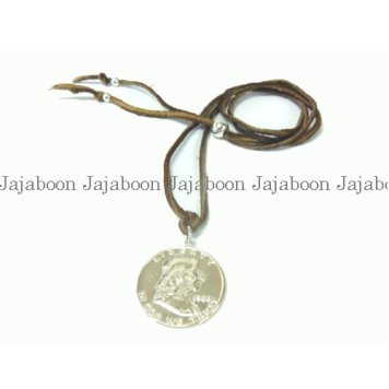美しい銀貨のペンダントJAJABOON フランクリン銀貨(シルバー900)50セント コイン ペンダント シルバー アクセサリー ユニセックスプレゼントにも最適！