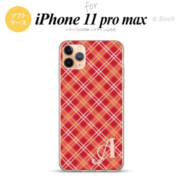 iPhone11ProMax iPhone11pro max スマホケース ソフトケース チェック A 赤 +アルファベット メンズ レディース nk-i11pm-tp431i