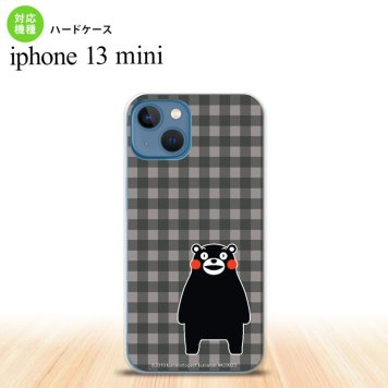 iPhone13mini iPhone13 mini ケース ハードケース くまモン チェック グレー  nk-i13m-km19