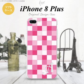 【iPhone8Plus】【スマホケース/スマホカバー】【アイフォン8プラス】iPhone8Plus スマホケース ケース アイフォン8プラス イニシャル スクエア ピンク nk-ip8p-tp1018ini【メール便送料無料】
